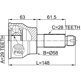 0710-037_ШРУС наружный к-кт! 29x58x28 Suzuki SX4 06-13 фото 2
