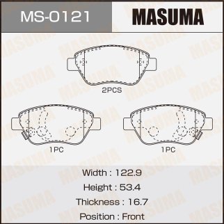 Колодки тормозные передние к-кт Masuma MS-0121 фото