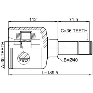 Шрус внутренний левый 30x40x36 фото 2