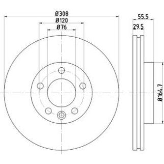 Диск торм.пер.VW T5, MULTIVAN, TOUAREG 03=> фото