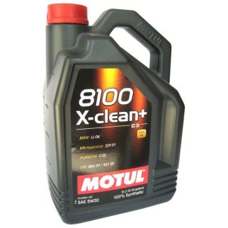 Масло моторное MOTUL 8100 X-Clean синтетическое 5W-30 SM/CF 5л. фото