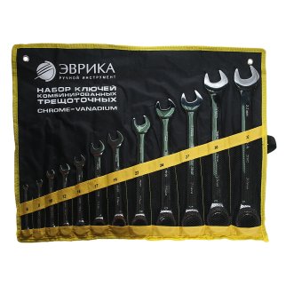 Набор ключей комбинированных 12пр трещоточных ЭВРИКА фото