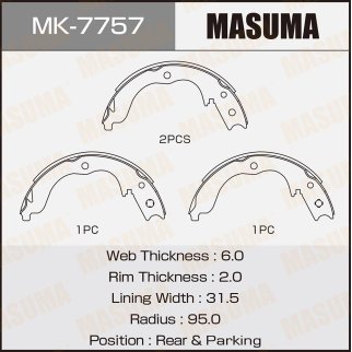 Колодки барабанные MITSUBISHI DELICA D:5 MASUMA MK-7757 фото