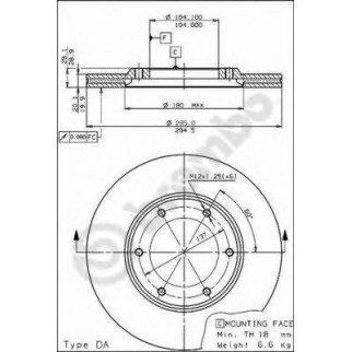 Диск тормозной brembo 09.5194.10 фото