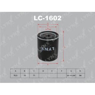 Фильтр масляный LYNXauto LC-1602 фото
