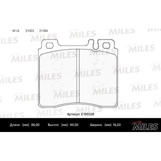 Колодки тормозные передние к-кт MILES E100326 фото