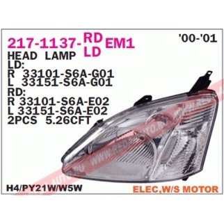 Фара передн лев с ЭК HONDA: CIVIC 00-01, 3D/5D фото