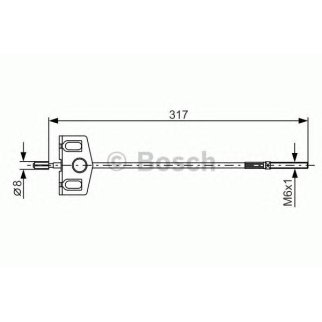 1 987 482 342_трос ручника передний! L=317 Nissan X-Trail 2.0/2.5/2.0dCi 07> фото