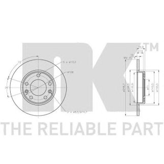 Диск тормозной задний NK 203748 фото
