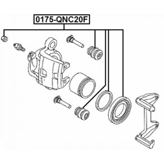 Ремкомплект суппорта тормозного переднего DAIHATSU COPEN L880 2003-2005 FEBEST 0175-QNC20F фото 2