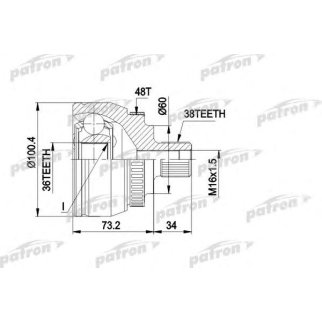 Шрус привода PATRON PCV1444 фото