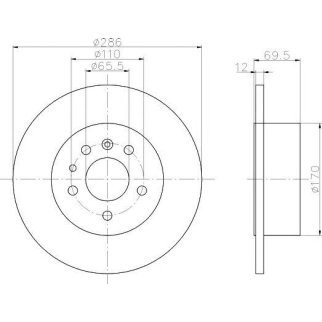 Диск тормозной задний MINTEX MDC867 фото