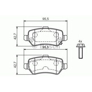 Колодки тормозные задние к-кт BOSCH 0 986 424 646 фото