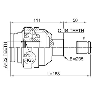 Шрус внутренний 22x35x34 фото 2