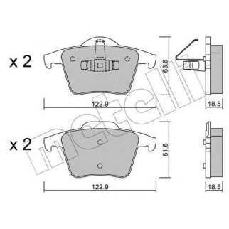 Колодки тормозные задние дисковые к-кт metelli 22-0688-0 фото
