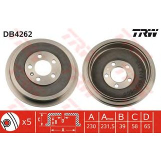 Барабан тормозной TRW DB4262 фото
