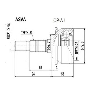 ШРУС наружный 22x5x33 фото