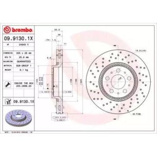 Диск тормозной brembo 09.9130.1X фото