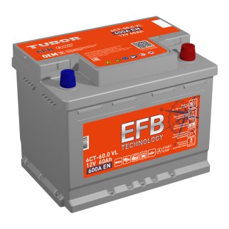 Аккумуляторная батарея TUBOR EFB 6СТ 60 обр. 242х175х190 600A фото