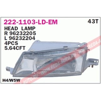 Фара левая DEPO 222-1103L-LD-EM фото