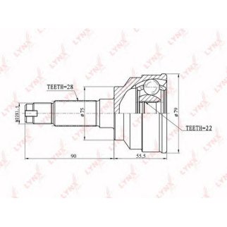 ШРУС наружный передний LYNXauto CO-4404 фото