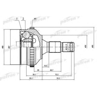 ШРУС наружн к-кт 25x58x34 ABS:48T PEUGEOT: 206 02- фото