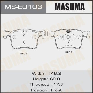 Колодки тормозные передние к-кт Masuma MS-E0103 фото
