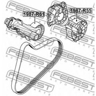 Ролик-натяжитель ручейкового ремня FEBEST 1987-R55 фото
