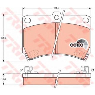 Колодки тормозные передние к-кт TRW GDB1024 фото