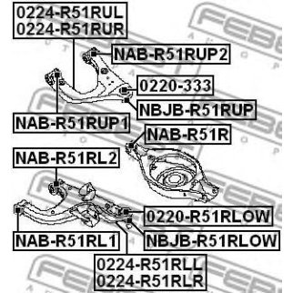 Рычаг задний левый FEBEST 0224-R51RLL фото