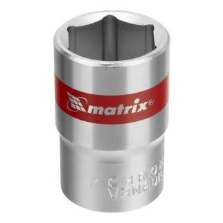Головка торцевая, 18 мм, 6-гранная, CrV, под квадрат 1/2, хромированная MATRIX 13118 фото