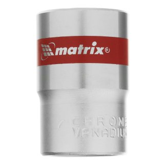 Головка торцевая, 18 мм, 6-гранная, CrV, под квадрат 1/2, хромированная MATRIX 13118 фото 3