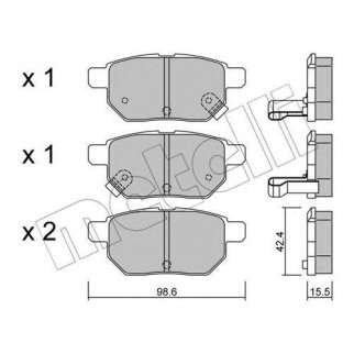 Колодки тормозные задние дисковые к-кт metelli 22-0746-0 фото