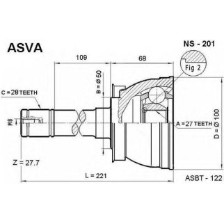 ШРУС наружный ASVA NS-2-01 фото