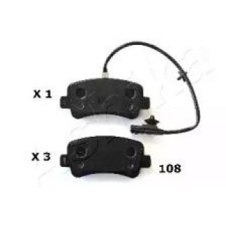 Колодки тормозные задние дисковые к-кт ashika 51-01-108 фото