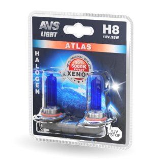 Галогенная лампа AVS ATLAS/5000К/ H8.12V.35W.блистер 2шт., шт фото