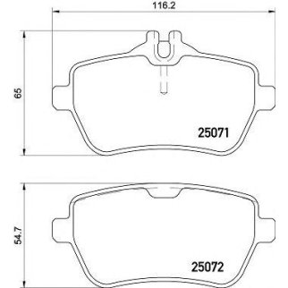 Колодки тормозные задние дисковые к-кт Brembo P 50 117 фото
