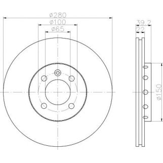 Диск тормозной передний вентилируемый MINTEX MDC744 фото