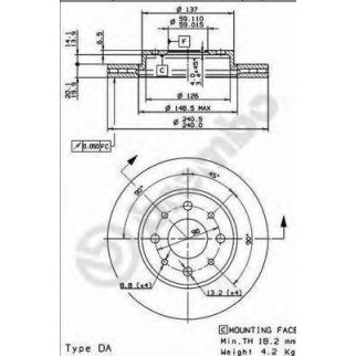 Диск тормозной brembo 09.8616.11 фото