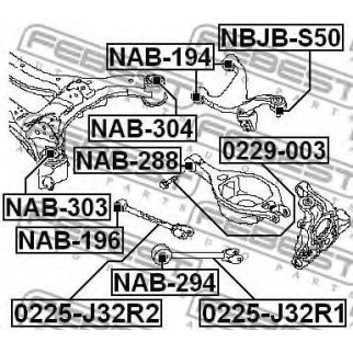 Сайлентблок задней подвески FEBEST NAB-303 фото