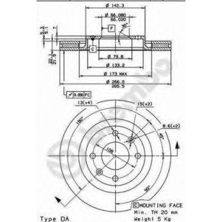 Диск тормозной передний вентилируемый Brembo 09.8695.11 фото