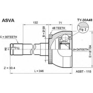 ШРУС наружный ASVA TY-3-0A48 фото