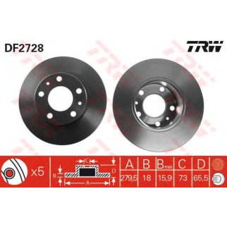 Диск тормозной TRW DF2728 фото