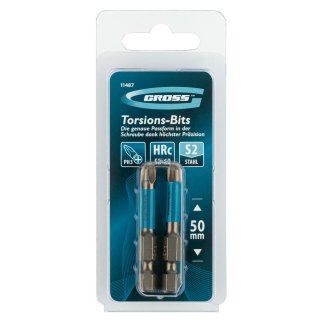 Набор бит торсионных PH3x50 мм, для ударных шуруповертов (2 шт.) GROSS фото 4