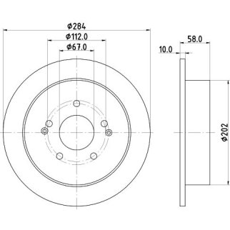 Диск торм. для а/м SsangYong Actyon (10-) зад. d=284 (DF 261017) фото 3