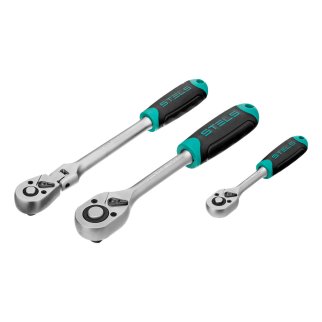 Набор инструментов, 1/2",3/8", 1/4", CrV, пластиковый кейс 142 предм. Stels фото 6