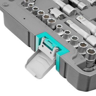 Набор инструментов, 1/2",3/8", 1/4", CrV, пластиковый кейс 142 предм. Stels фото 38