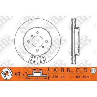 Диск тормозной передний для Mitsubishi фото