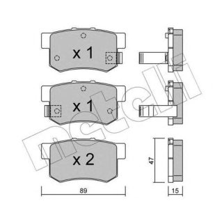 Колодки тормозные задние дисковые к-кт metelli 22-0173-0 фото