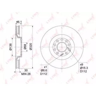 Диск тормозной LYNXauto BN1209 фото
